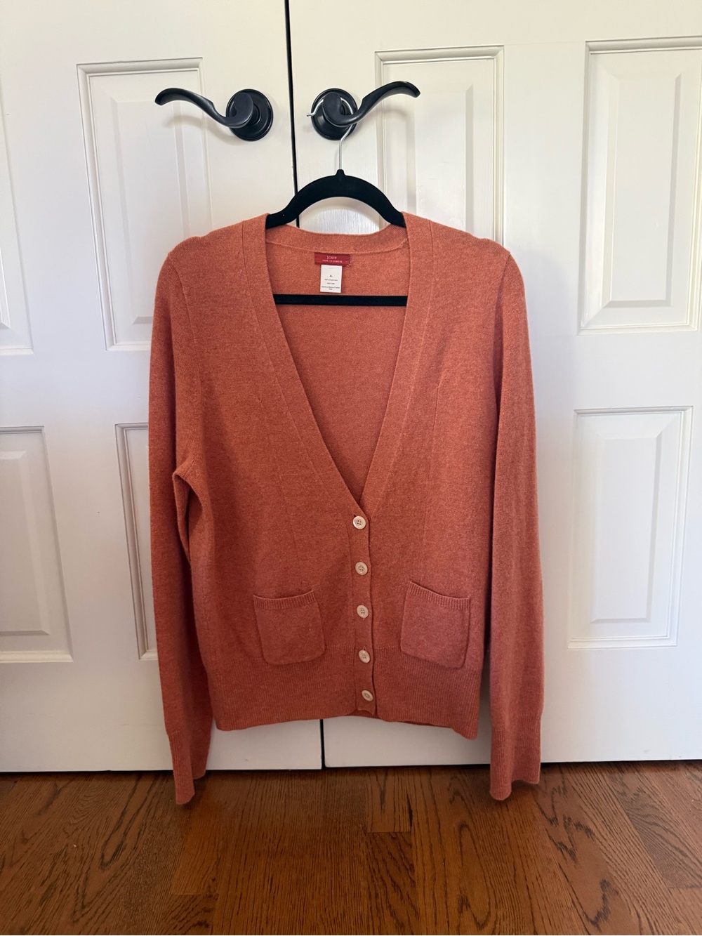 J. Crew Rust-Orange V-Neck Button Front Cardigan